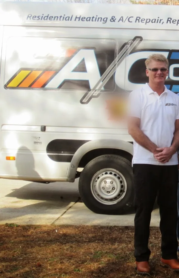 Leonard Jordan with his service van during his 28 years working in the Atlanta, Georgia HVAC market